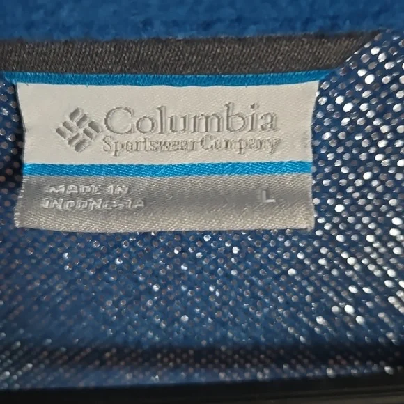 Columbia Royal Blue Half-Zip Fleece Mens L - Picture 3 of 4